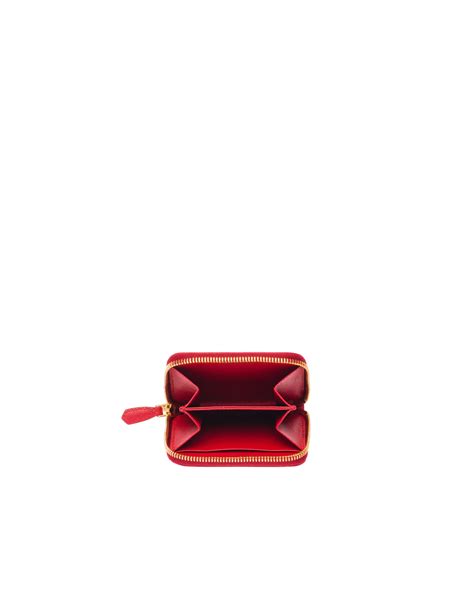 Fiery Red Saffiano Leather Coin Purse 